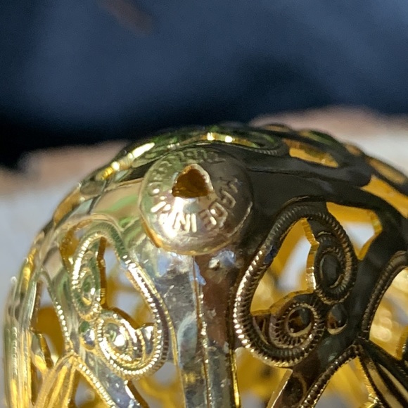 SET OF 9 VTG gold tone metal filagree ECKARTINA Christmas ornaments West Germany - Picture 15 of 17